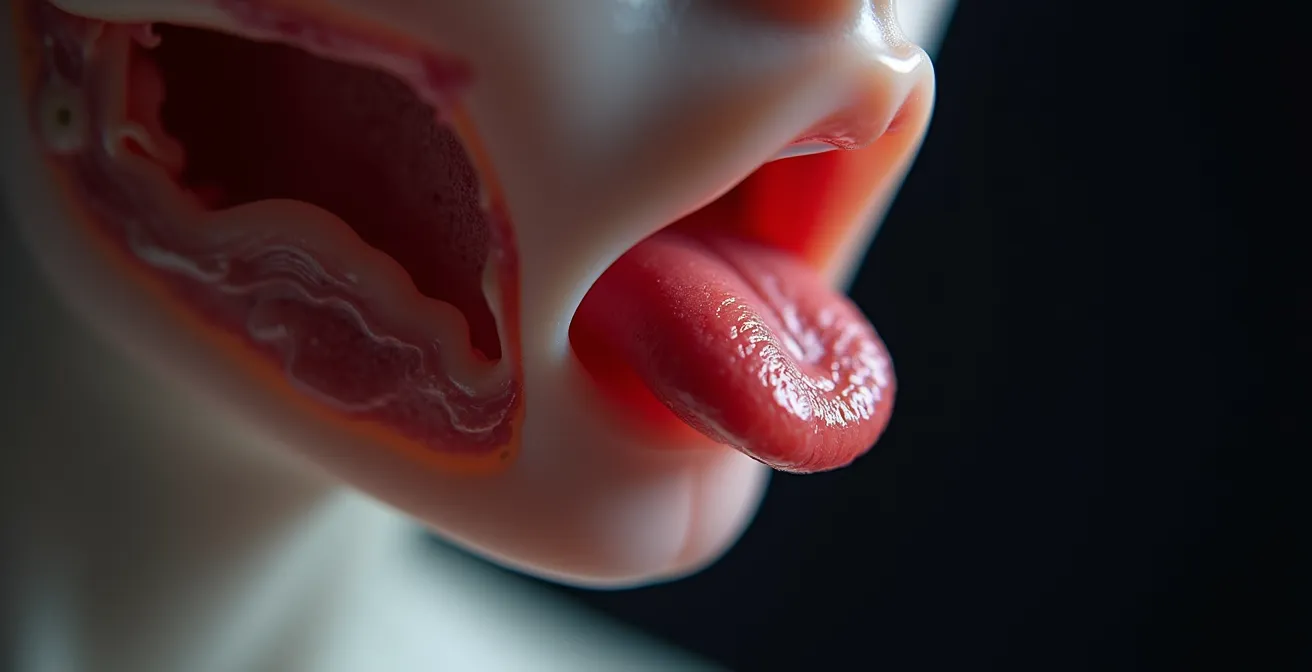 Vue en coupe des voies aériennes montrant l'obstruction nocturne